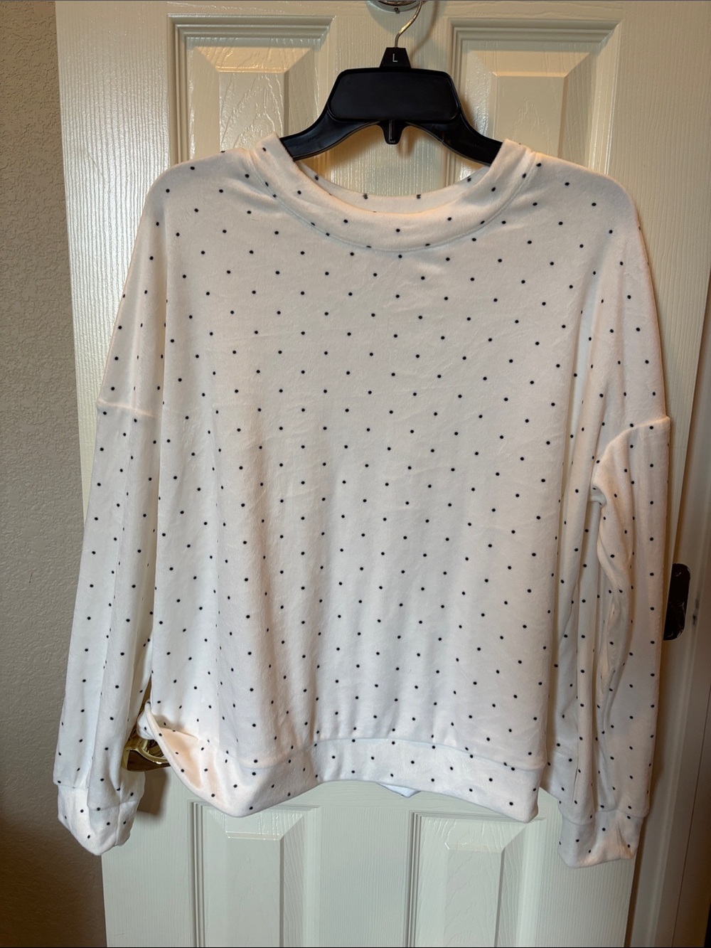 Auden Cream Long-Sleeve Dot-Print Pullover